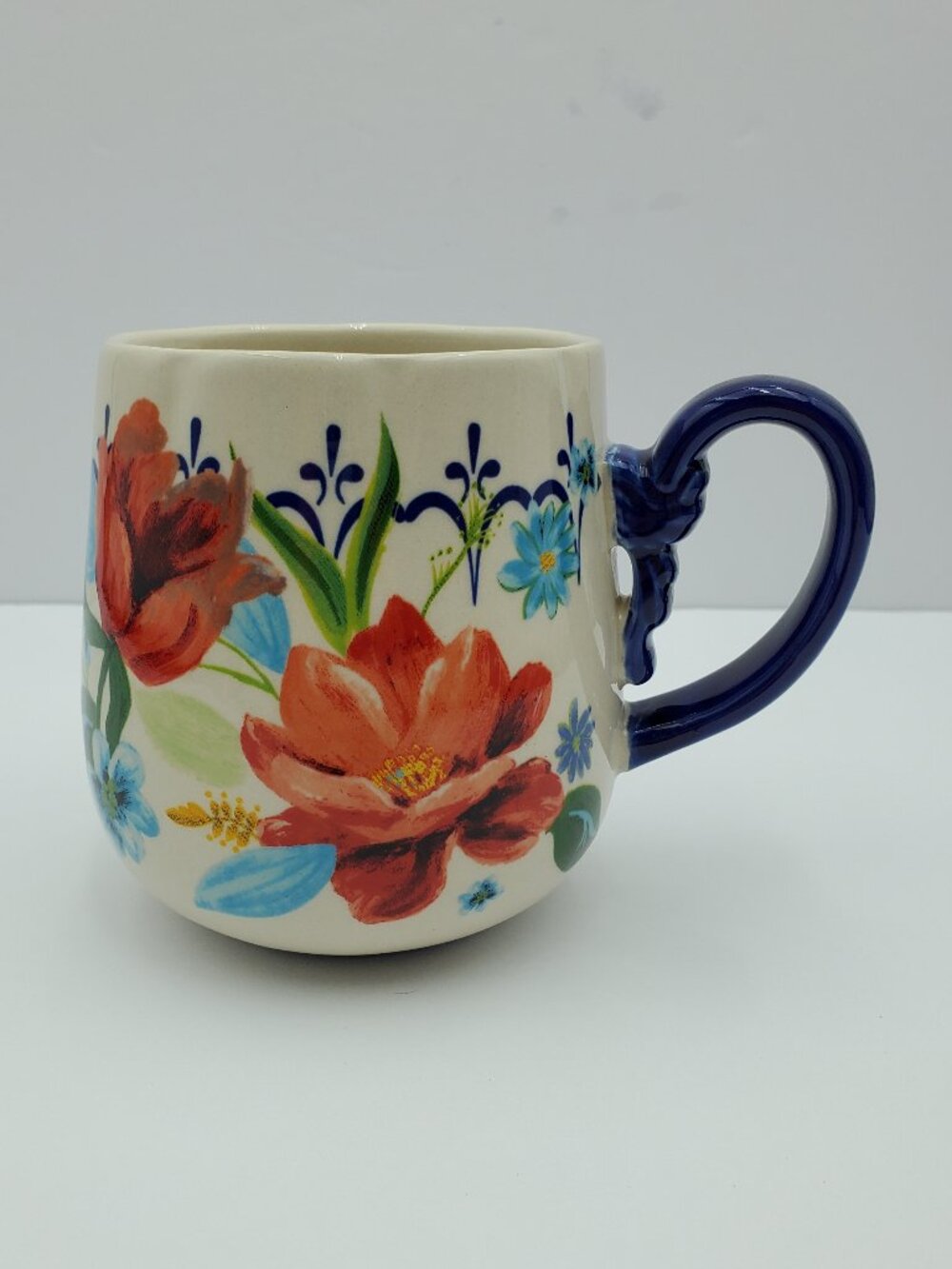 Pioneer Woman Spring Bouquet Mug Red & Blue Floral Mug